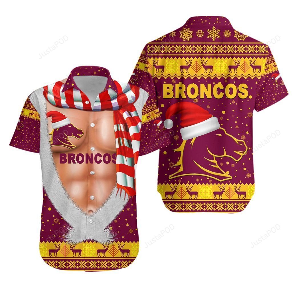 Brisbane Hawaiian Shirt Denver Broncos Christmas Nice Abs – Maroon K8