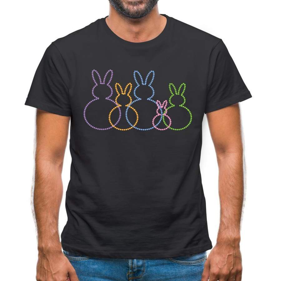 Bunny Family Outline Mens T-Shirt