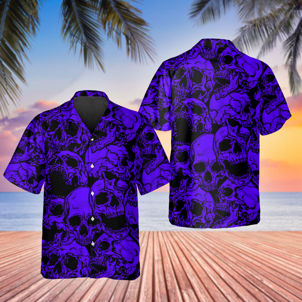 Violet Head Violet Skull Hawaiian Shirt