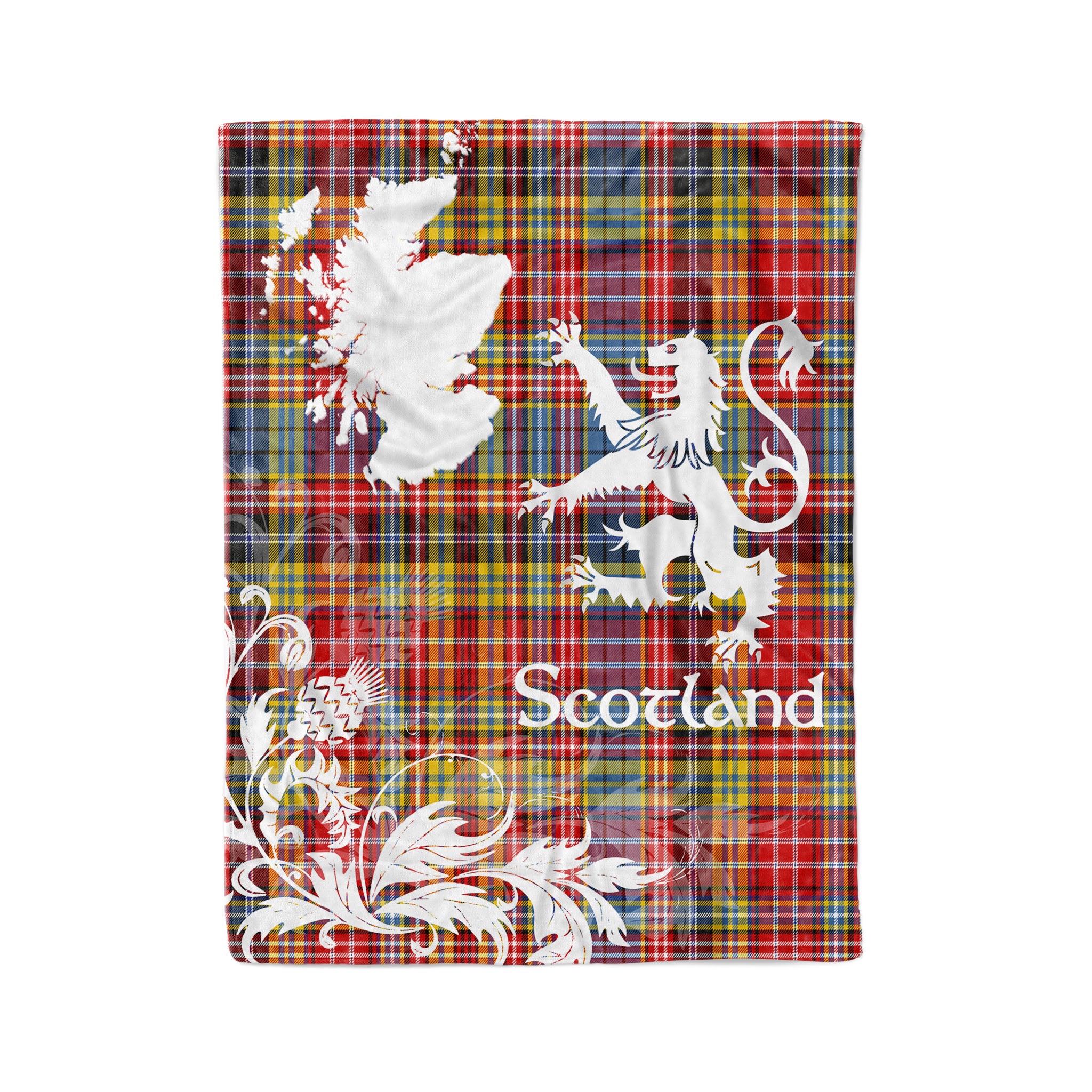 Tartan Plaid Fleece Blanket Tartan Blanket Thistle And Lion Scottish Clan Drummond Of Strathallan Plaid Blanket