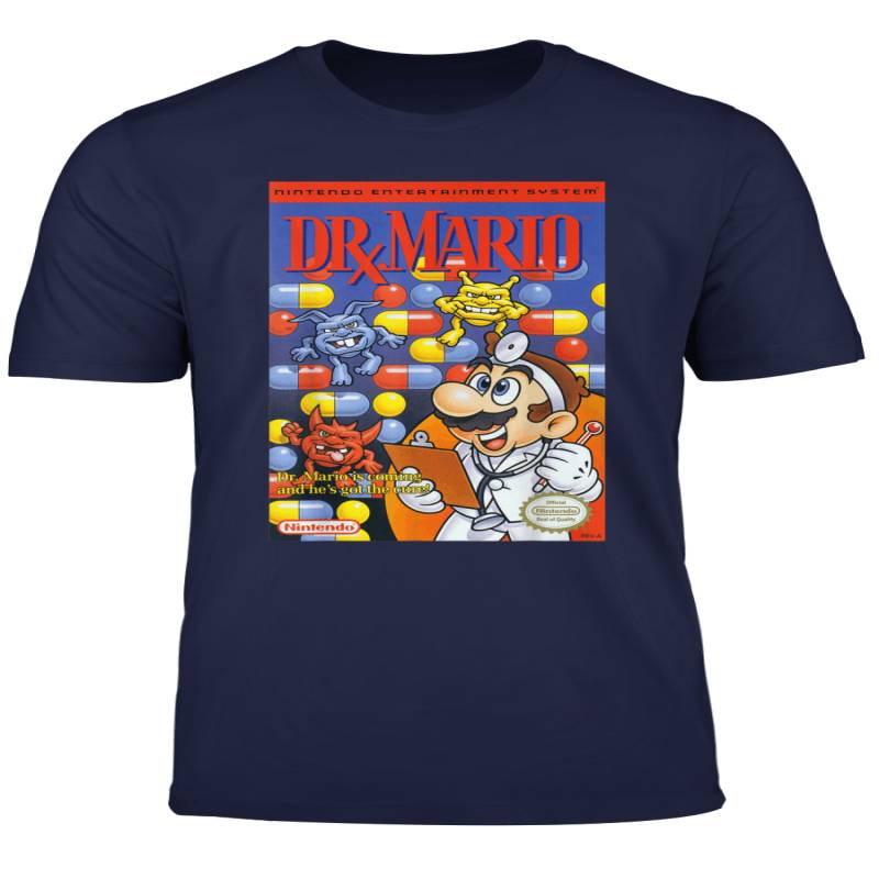 Super Mario Dr Mario Retro Nes Game Cover Poster T Shirt