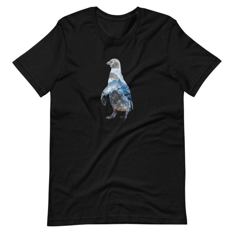 Crushtee Penguin Funny Exposure Shirt | Flightless Bird Double Exposure Tee | Silhouette Surreal Lover Design | Animal And Nature Lover T Shirt Long Sleeve Hoodie