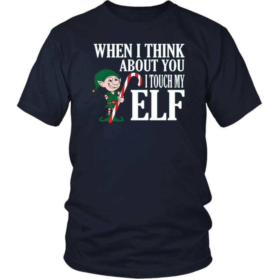 When I Think About You I Touch My Elf Funny Christmas T-Shirt