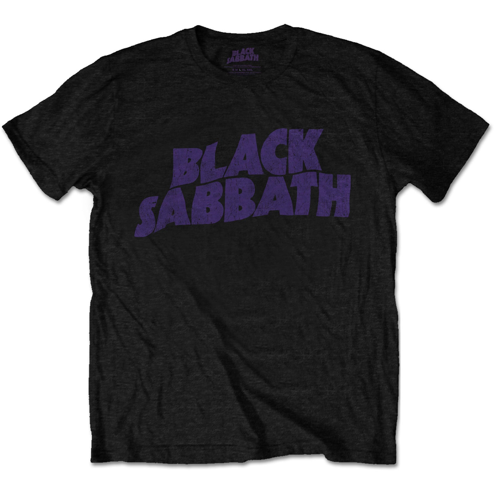 Black Sabbath Wavy Vintage Logo Mens T-Shirt