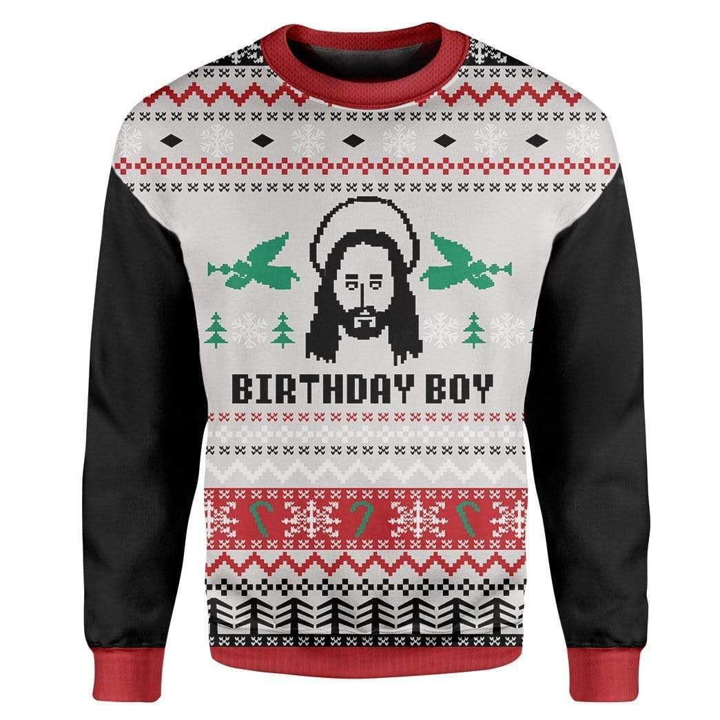 Gearhumans Custom T-Shirt – Long Sleeves Ugly Christmas Jesus’S Birthday Christmas Sweater Jumper