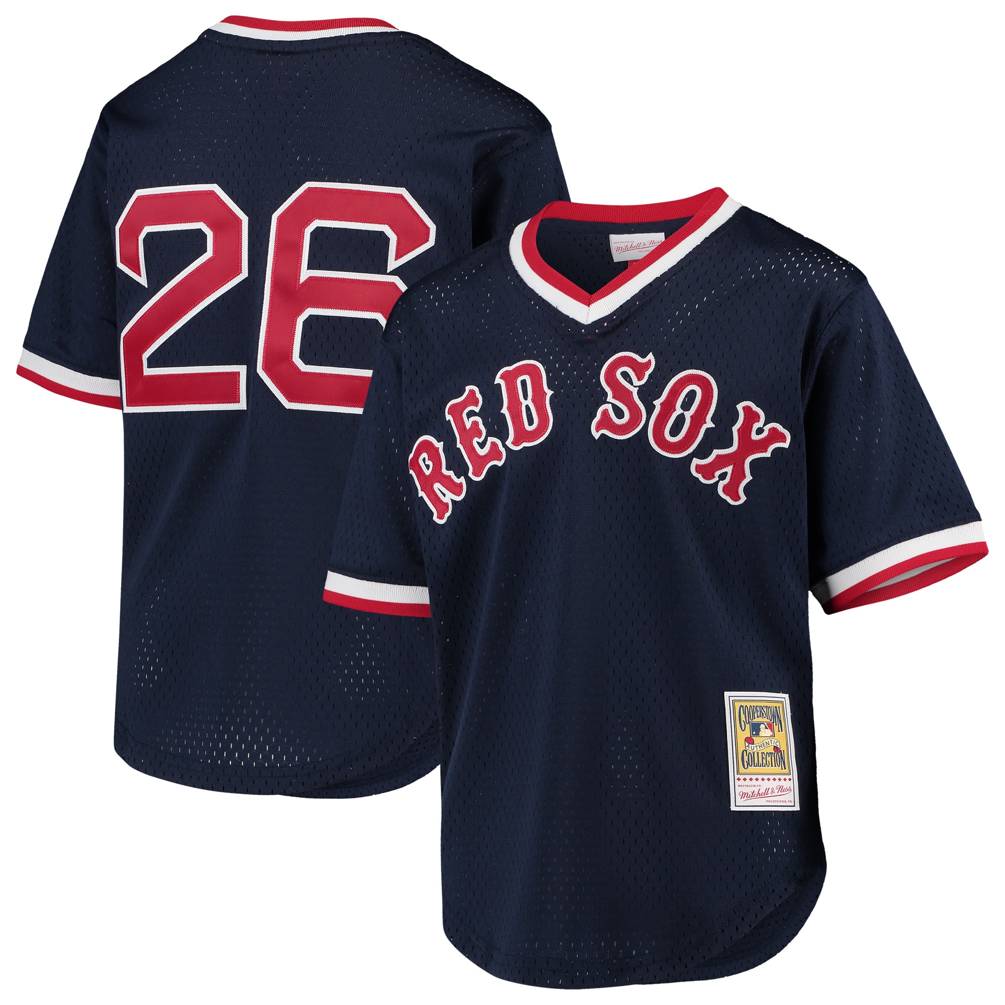 Youth Boston Red Sox Wade Boggs Mitchell & Ness Navy Cooperstown Collection Mesh Batting Practice Jersey