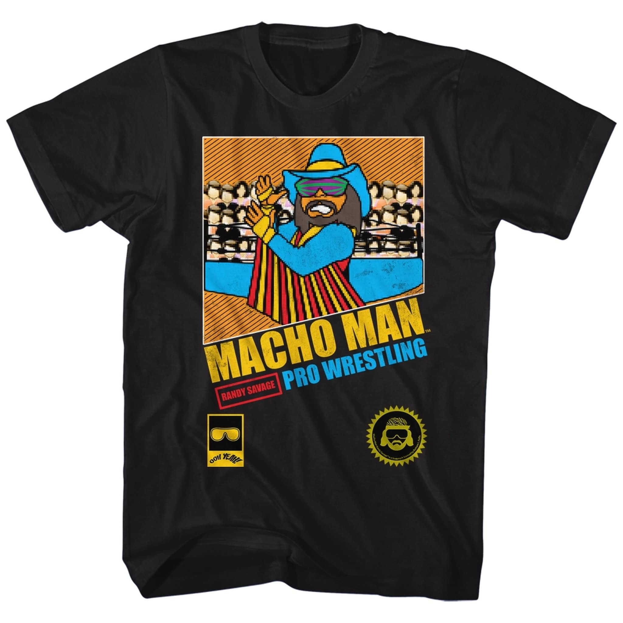 Macho Man Pro Wrestling Black Adult T-Shirt