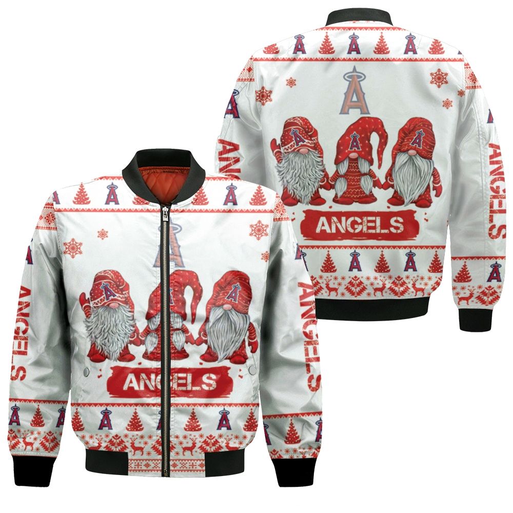 Christmas Gnomes Los Angeles Angels Ugly Sweatshirt Christmas 3D Bomber Jacket