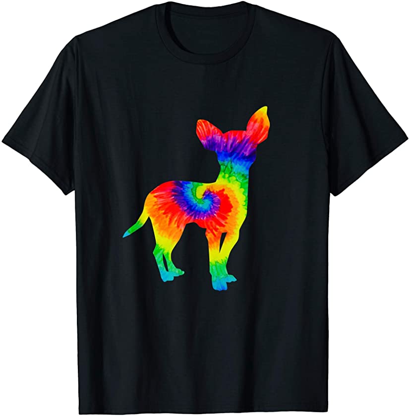 Tie Dye Dog Shirt Hippie Chihuahua Retro T-shirt Puppy Gift T-Shirt