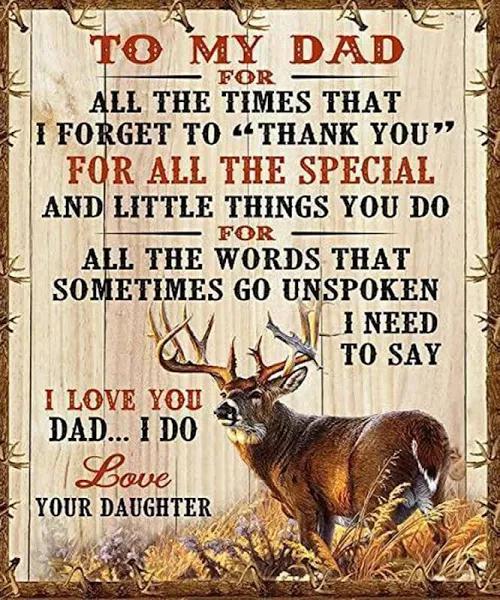 To My Dad For All The Time That I Forget Daughter Deer Fleece Blanket Gift For Dad From Daughter Home Decor Bedding Couch Sofa Soft And Comfy Cozy