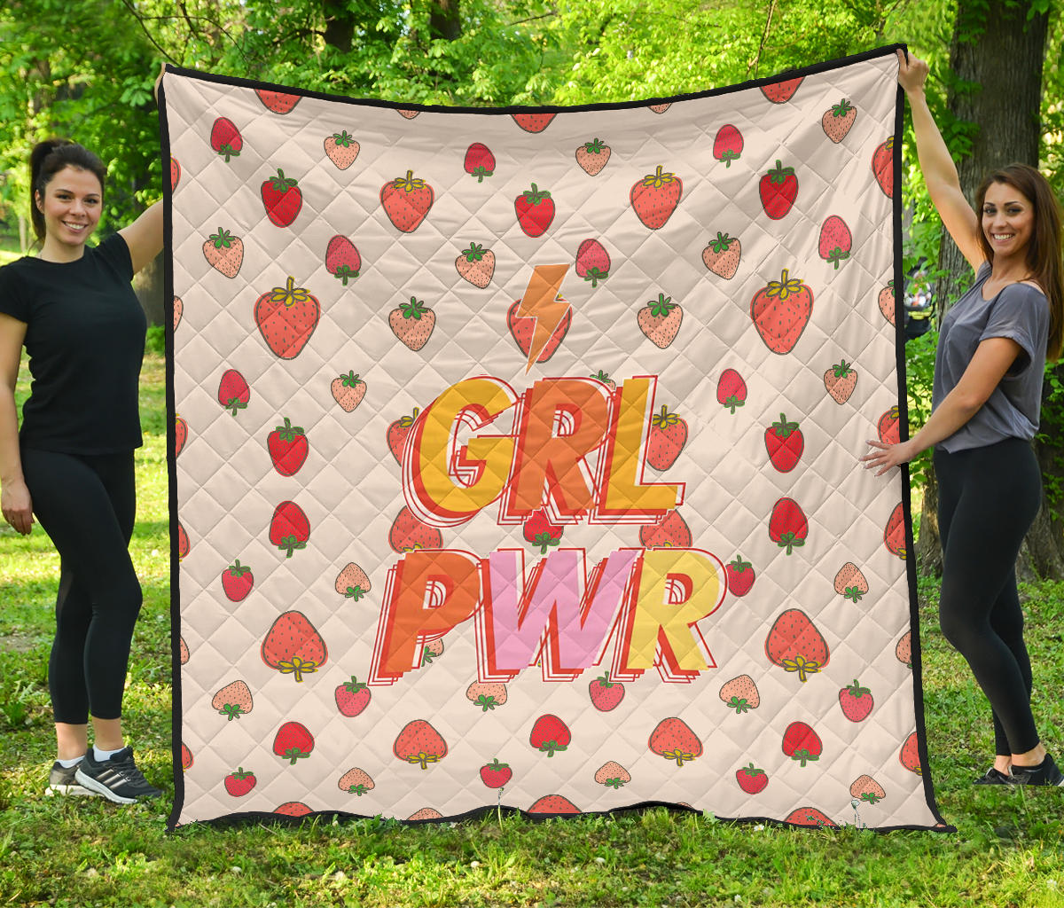 Girl Power Grl Pwr Cute Strawberry Patterns Premium Quilt Blanket Nt091302