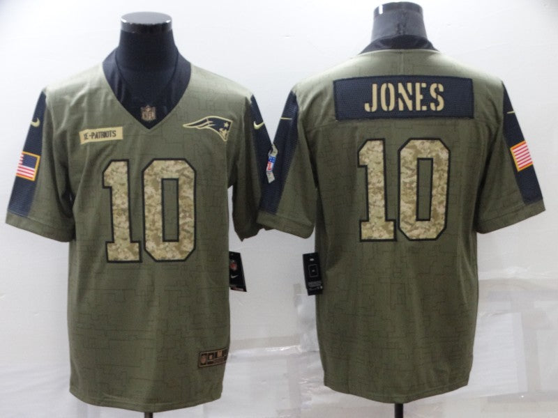 Men’S New England Patriots  Mac Jones Nike Camo 2021 Salute To Service Limited Player Jersey