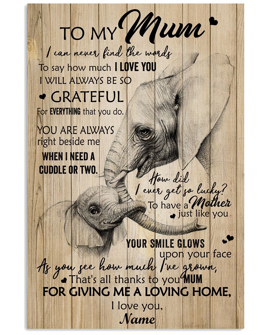 Thanks To You Mum Elephant Poster And Canvas, Wall Decor, Wall Art, Canvas Instructure, Wall Art Gift For Mother’s Day 2021