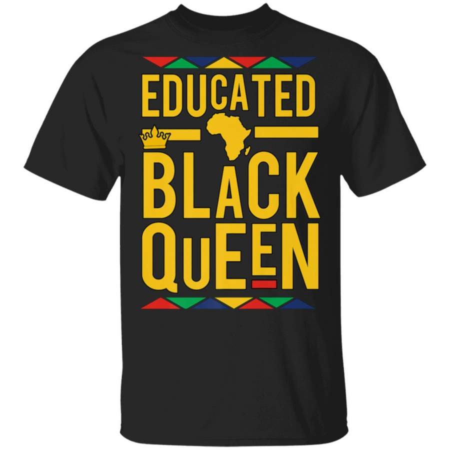 Dashiki Educated Black Queen Shirt – African DNA Pride Shirt T-Shirt