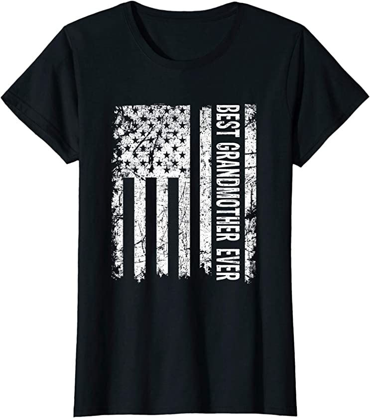 Womens Vintage Best Grandmother Ever American Flag Mother’s Day T-Shirt