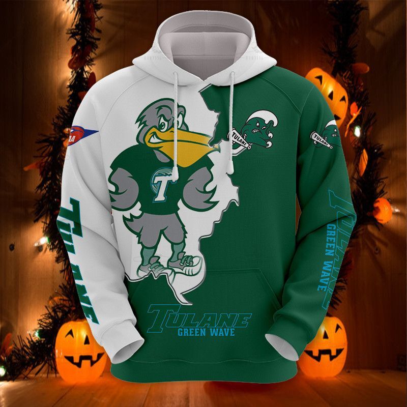 Tulane Green Wave Hoodies Mascot Long Sleeve Gift