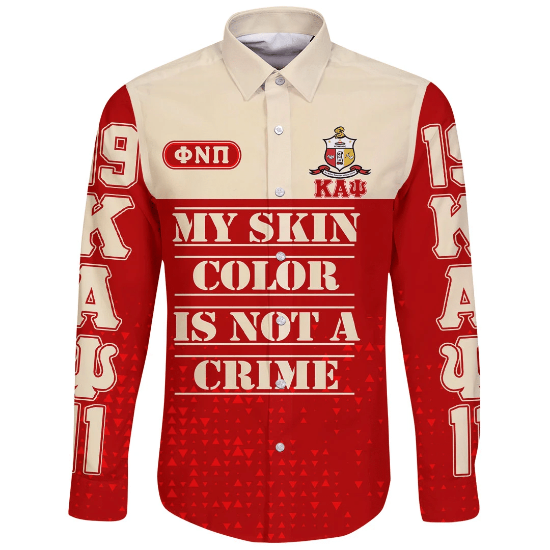 Wonderprint Shirt Kappa Alpha Psi Long Sleeve Button Shirt Lt10