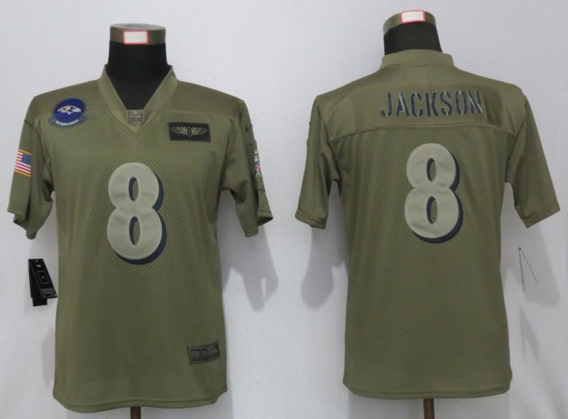 Baltimore Ravens Lamar Jackson #8 NFL 2020 Moss Green Jersey