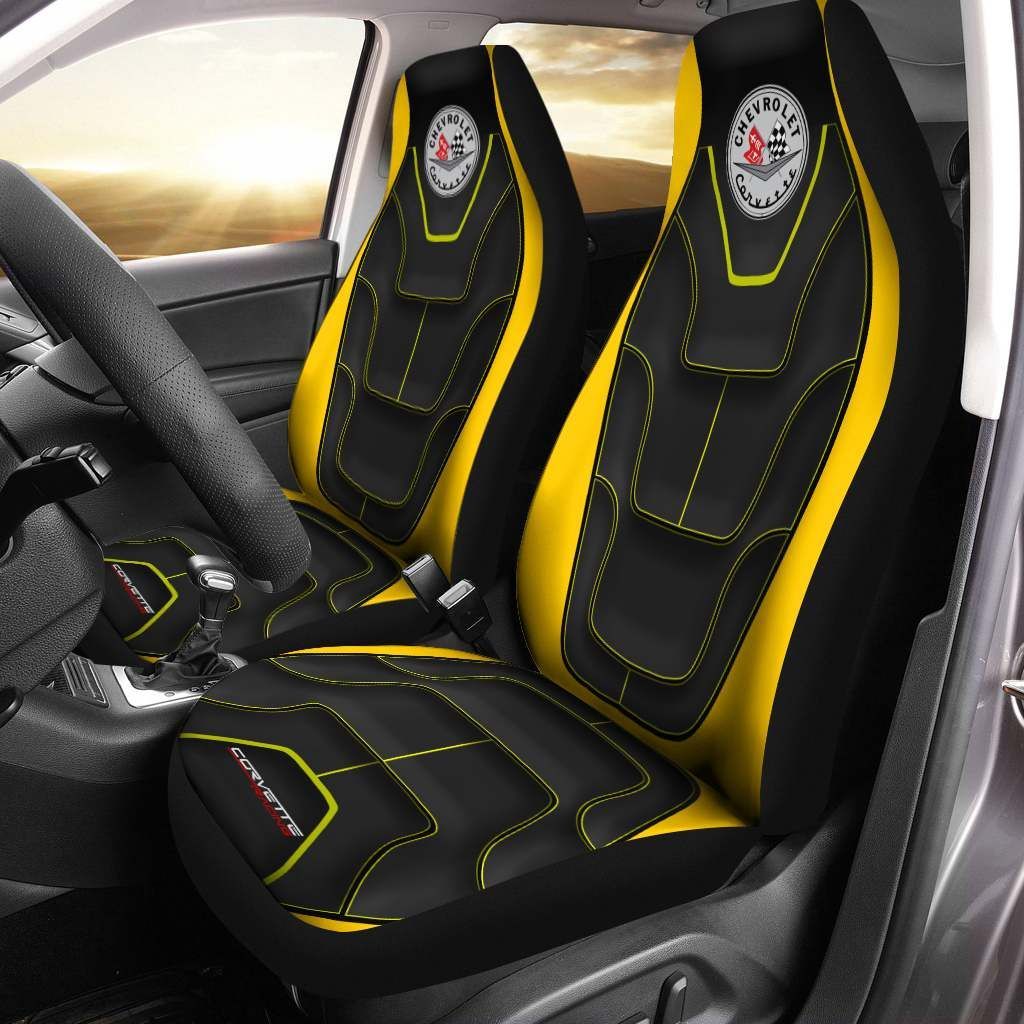 Chevrolet Corvette Tnt-Hl Car Seat Cover (Set Of 2) Ver 1 (Yellow ...