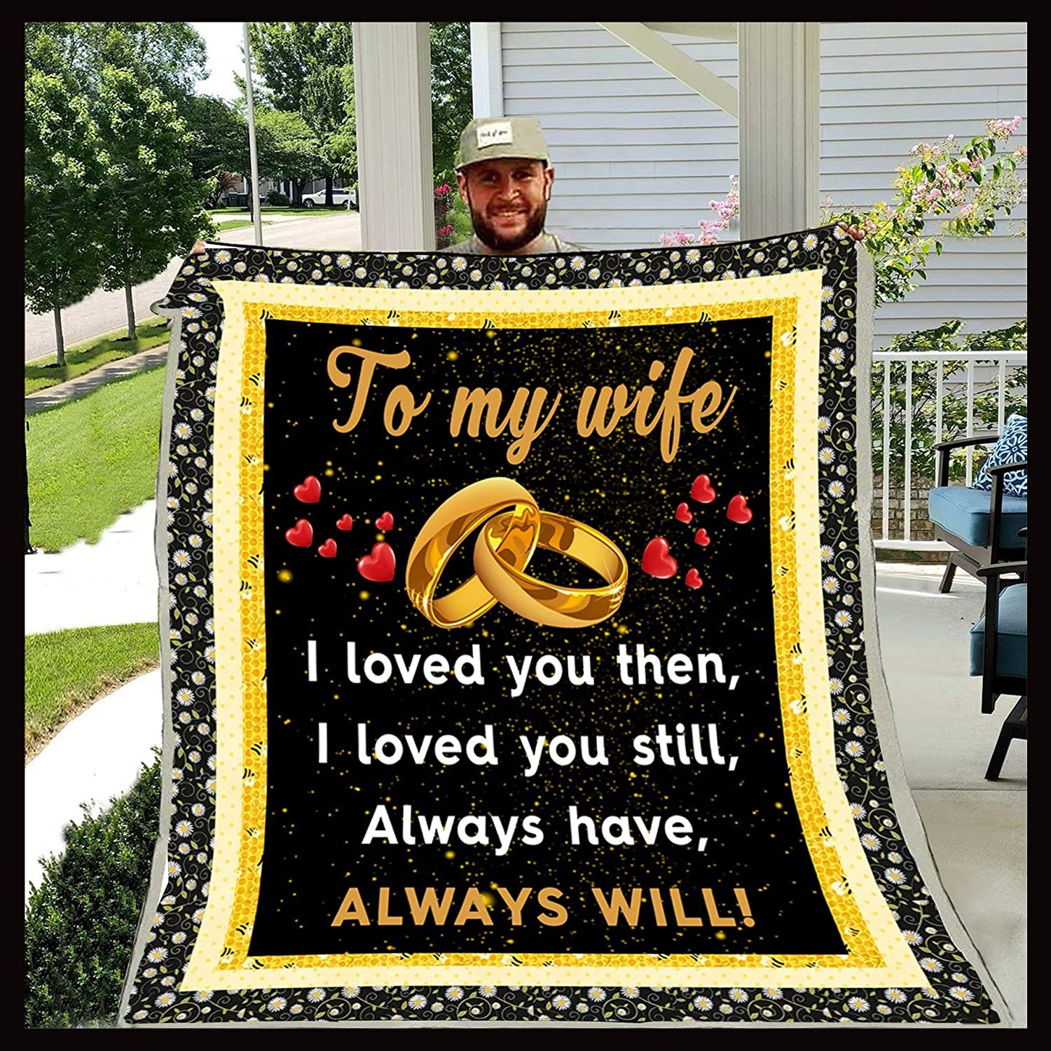 Motivational Family Blanket – To My Wife – I Loved You Then Great Gift For Your Kids On Birthday, Christmas