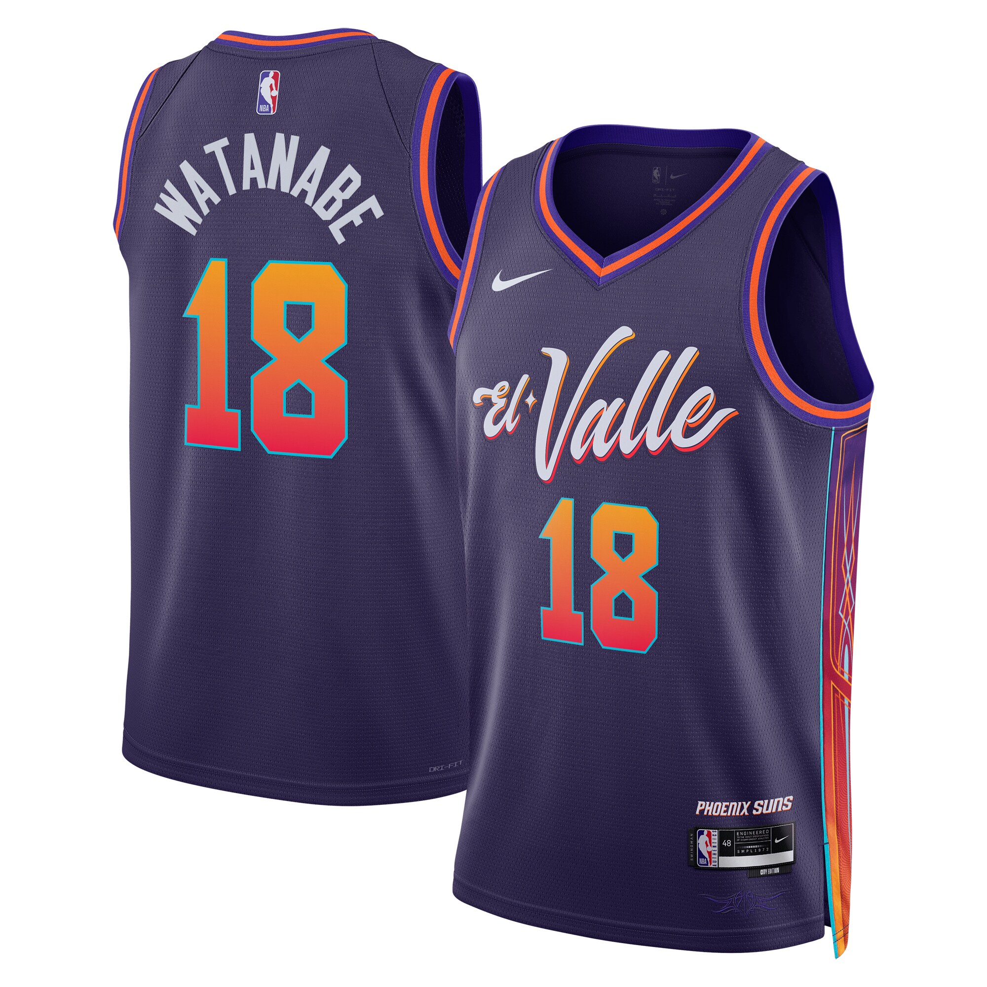 Phoenix Suns City Edition Swingman Jersey 23 – Purple – Yuta Watanabe – Unisex