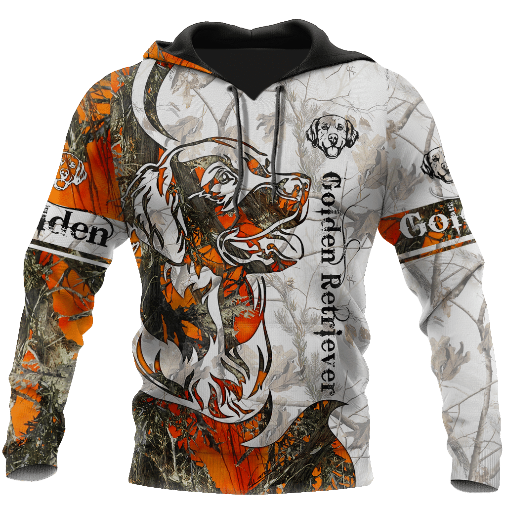 Deer Hunting Golden Retriever Camo 3D All Over Print Hoodie  For Men Women
