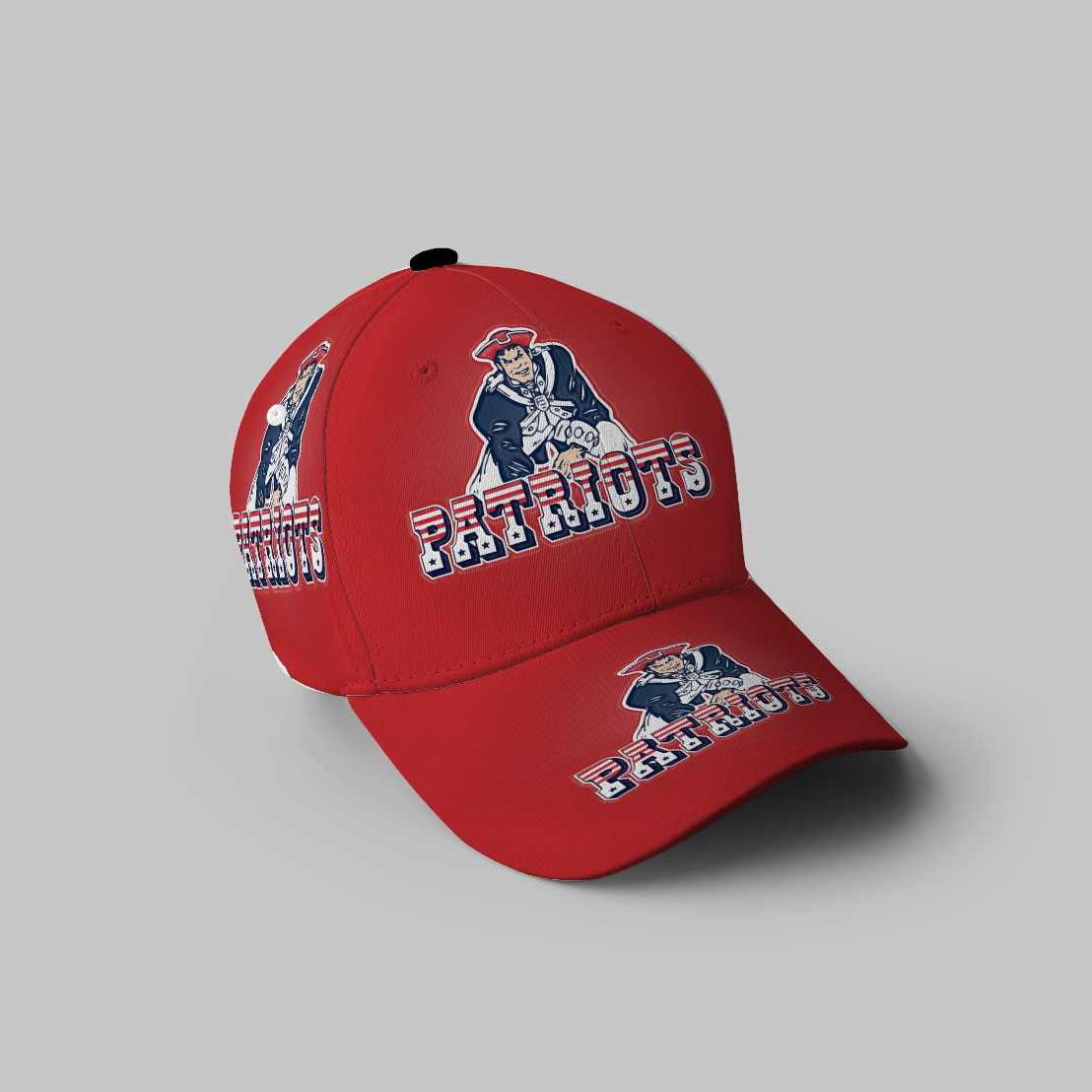 New England Patriots Pat Red 3D Printing Baseball Cap Classic Hat