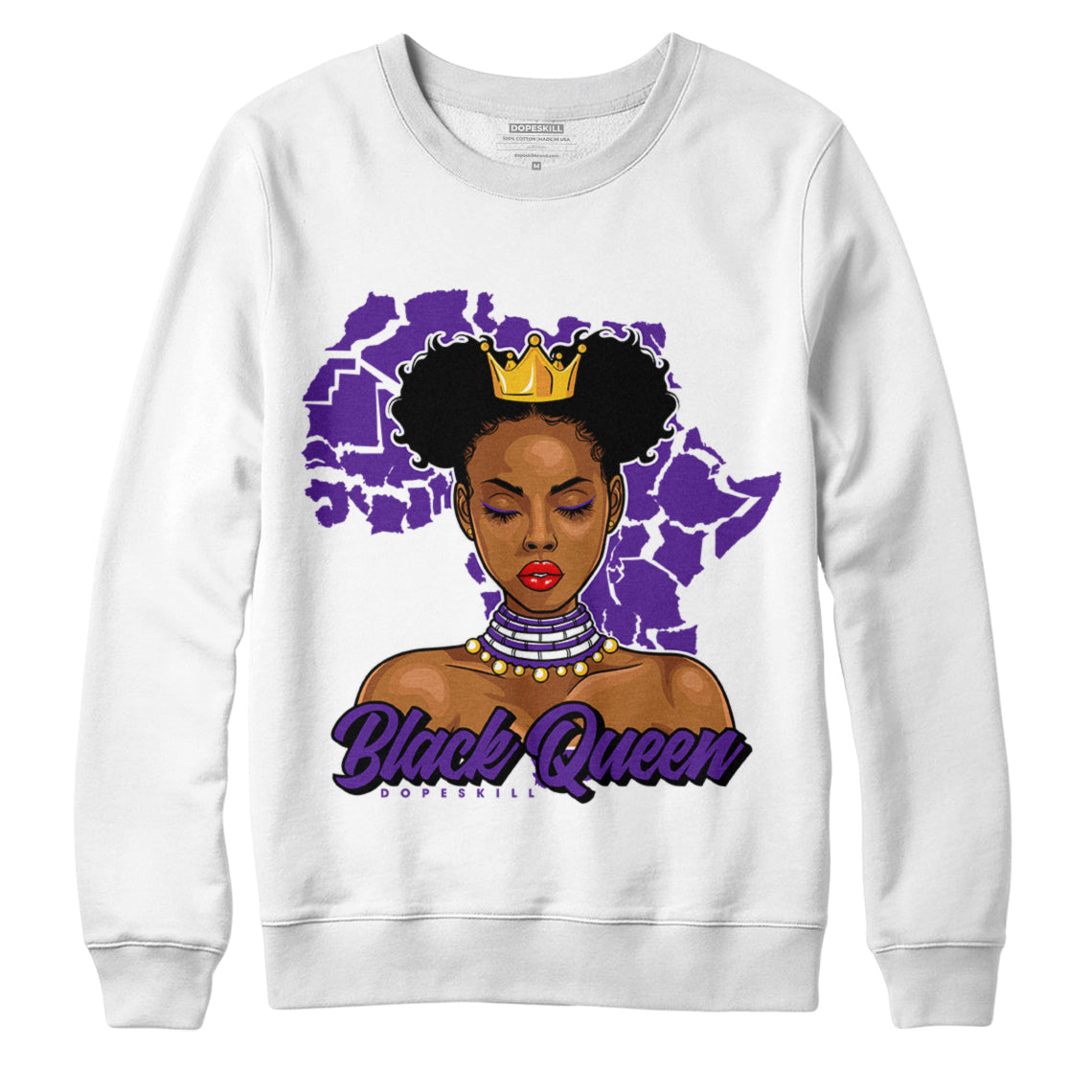 JD 3 Dark Iris Dopeskill Sweatshirt Black Queen Graphic