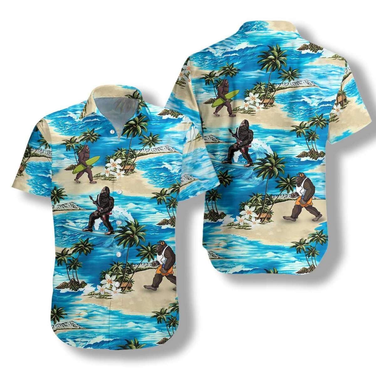 Hawaii Aloha Shirts Summer Bigfoot Aioha Ha107548