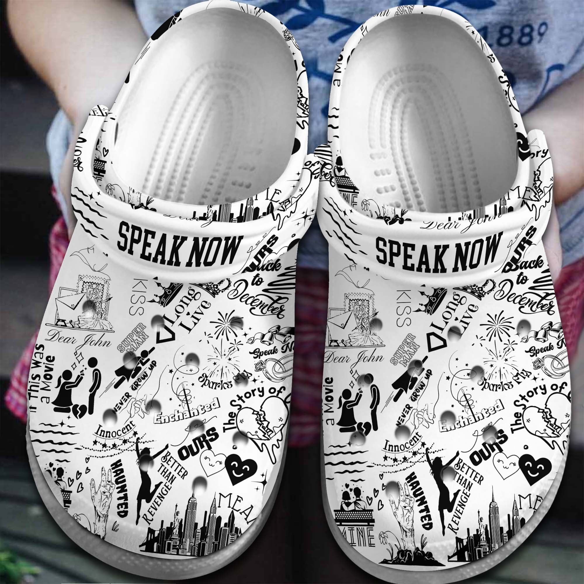 Taylor Swift Music Speak Now Crocss Crocband Clogs Shoes Comfortable For Men Women And Kids 4El4Fukx-1