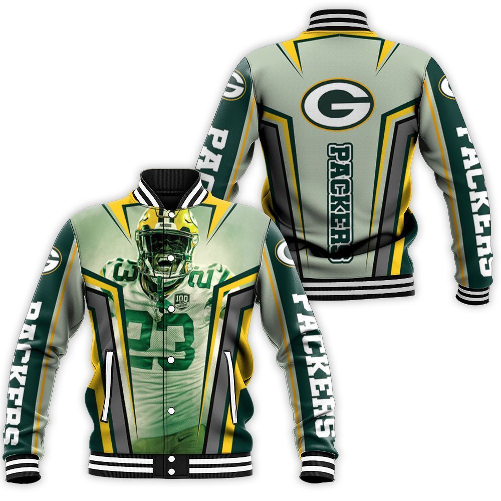 Jaire Alexander 23 Green Bay Packers 3D Baseball Jacket