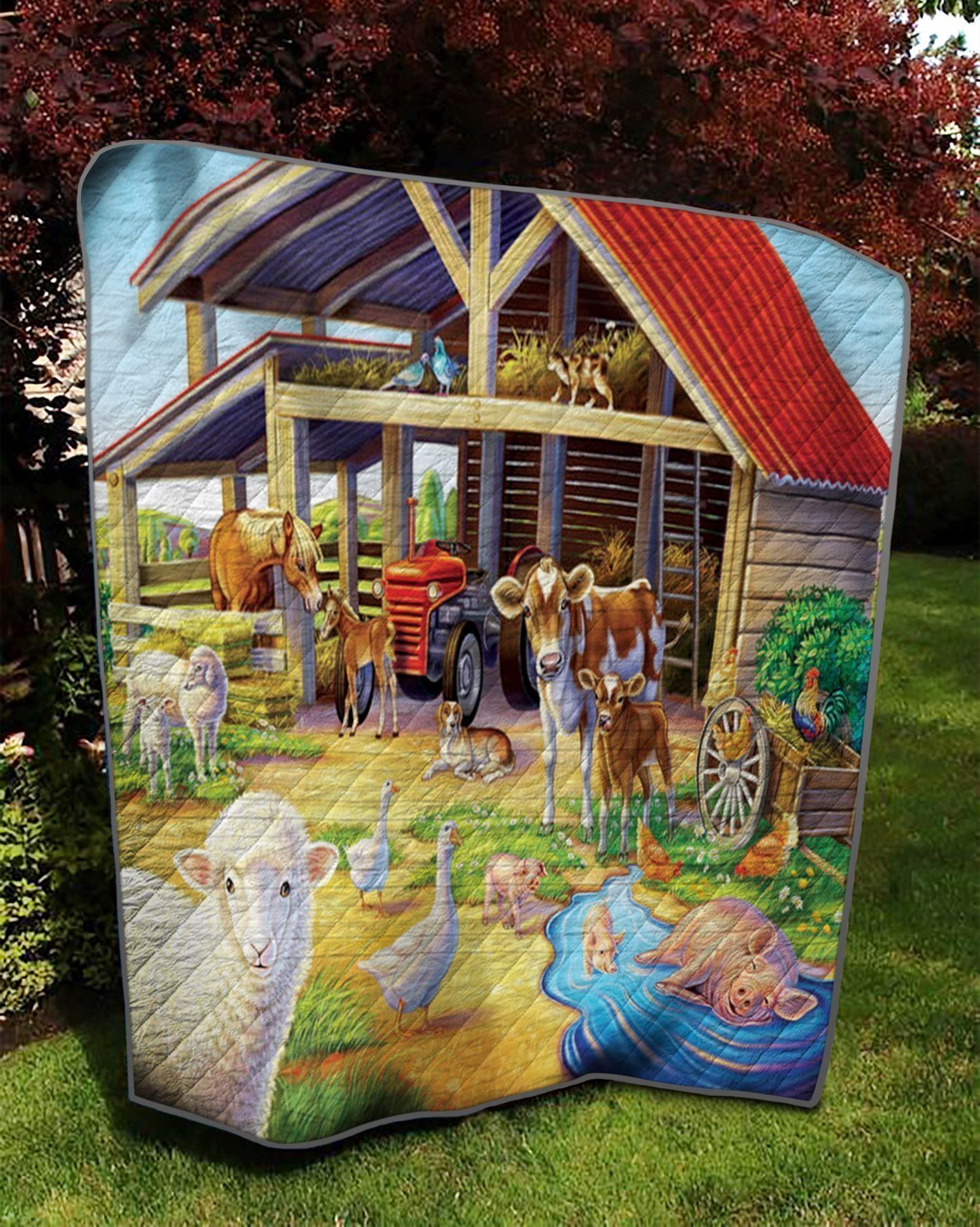 Animal A Farm With Animal Quilt Blanket