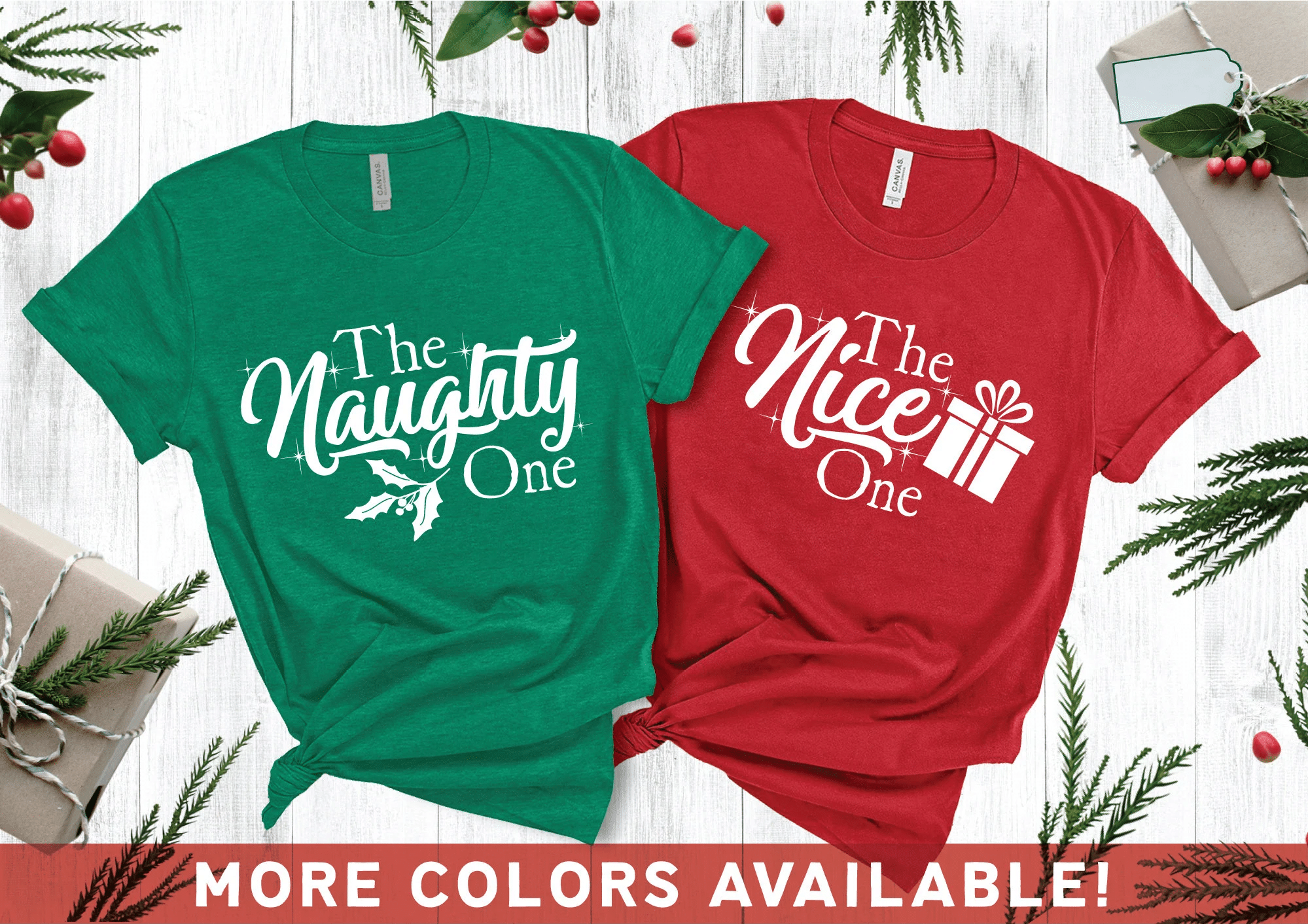 Couple Shirts The Naughty One – The Nice One Matching Couple, Valentine Gifts, Christmas Gift Graphic Unisex T Shirt, Sweatshirt, Hoodie Size S – 5Xl