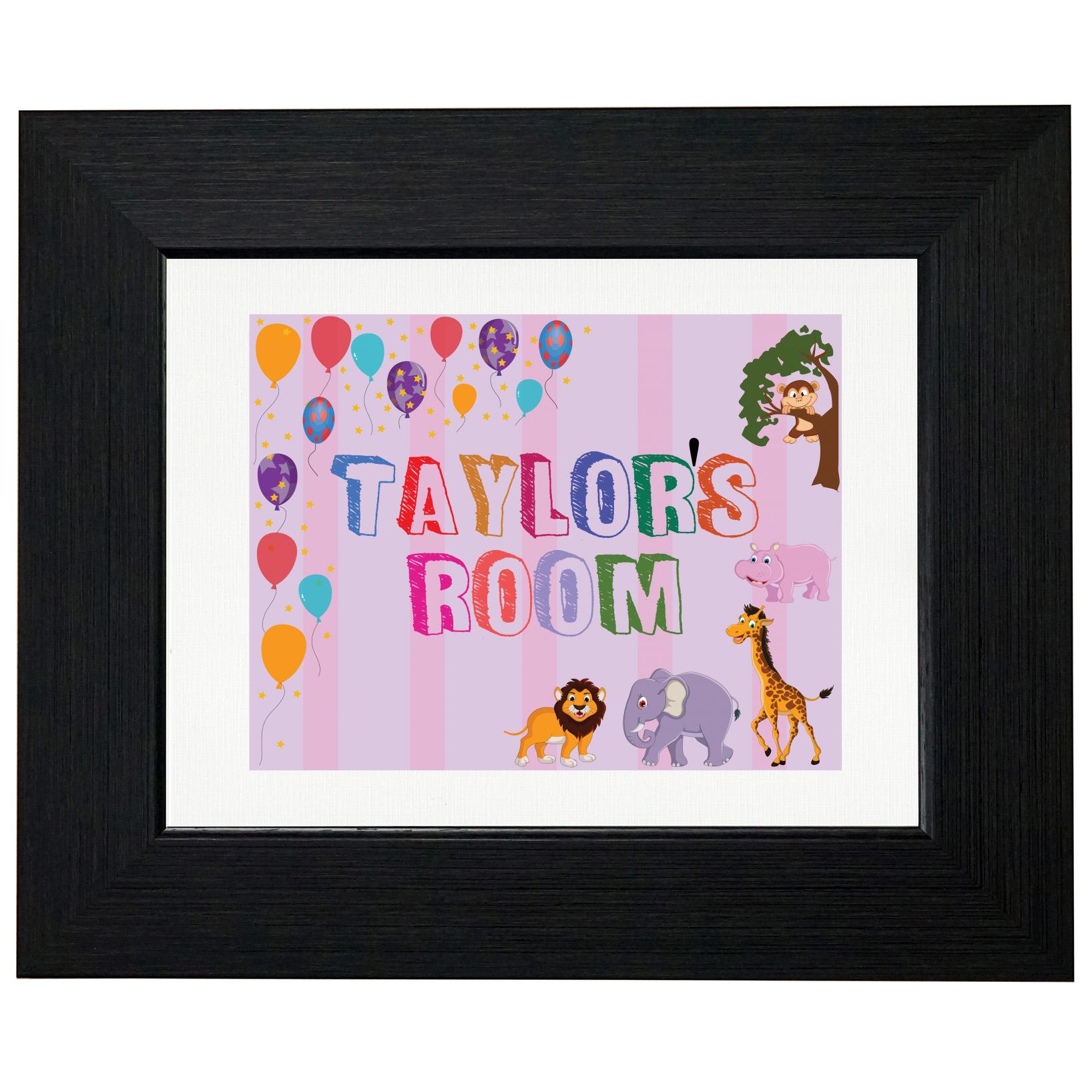 Taylor’s Room – Boy Birthday Gift – Balloons & Animals T-Shirt, Framed Print, Pillow, Golf Towel