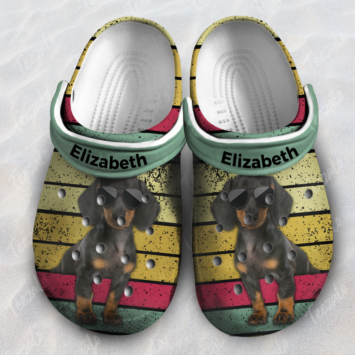 Dachshund Personalized Clogs Shoes, Vintage – Justbeperfect Fashion Shop