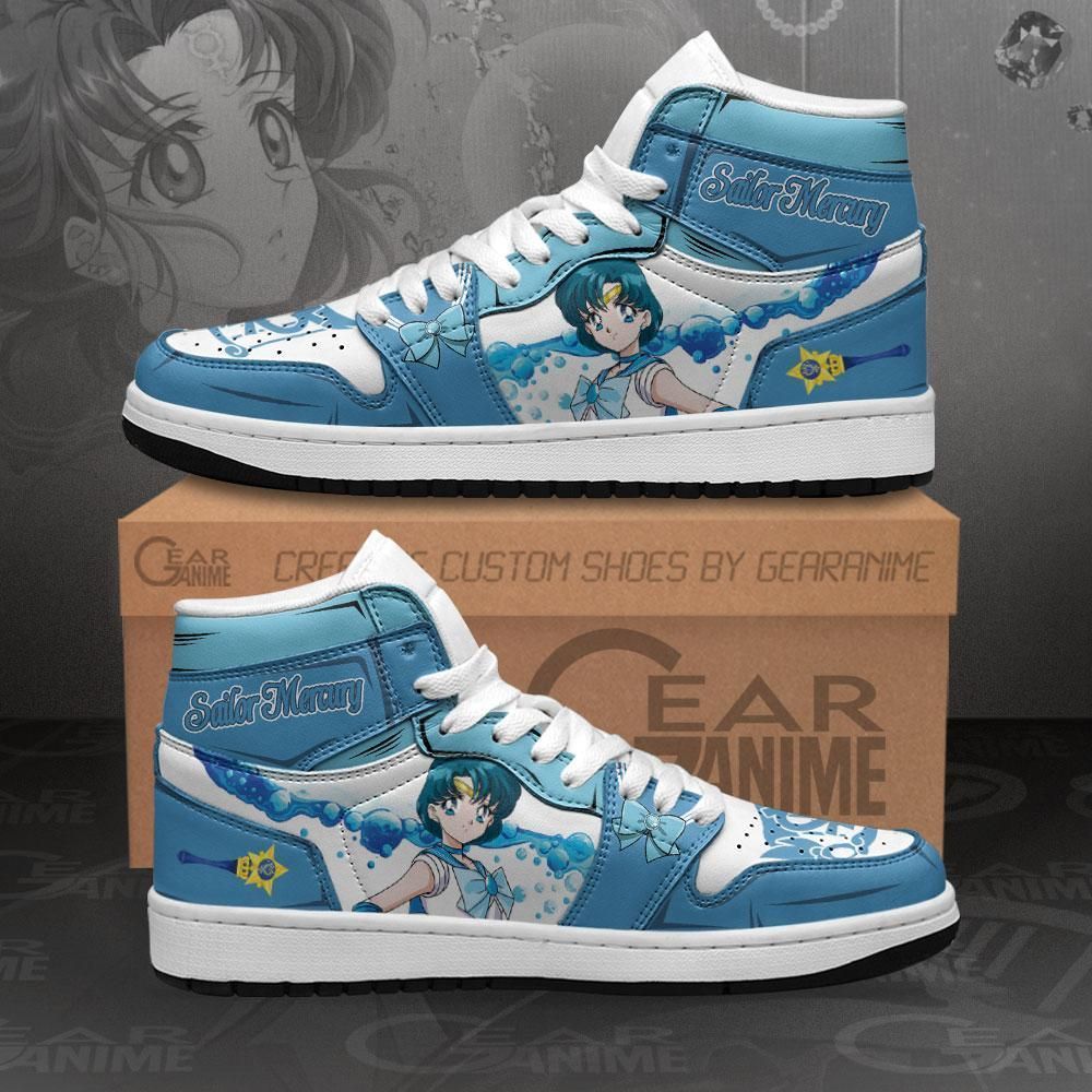 Sailor Mercury Sneakers Sailor Moon Anime Air Jordan Sneaker Air Jordan High Sneakers