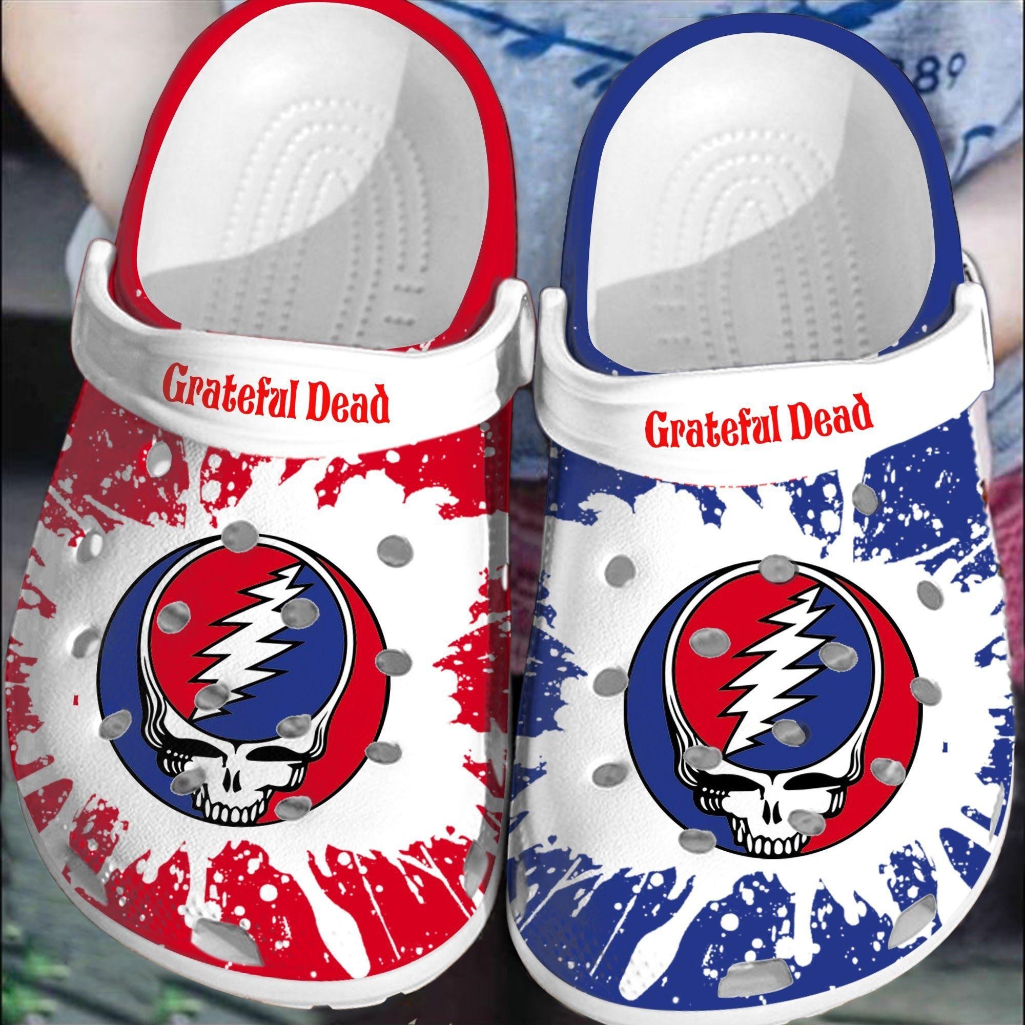 Grateful Dead Band Clog A124 Gift For Lover Rubber Crocs Crocband Clogs, Comfy Footwear