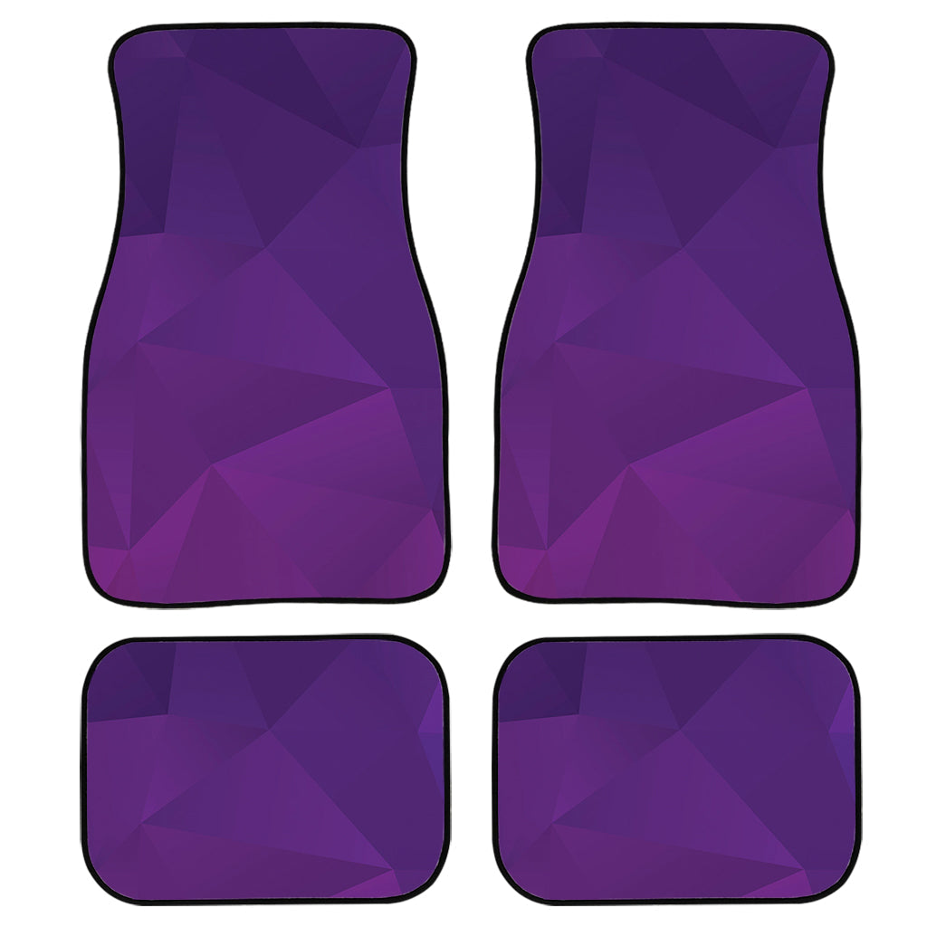 Violet Polygonal Geometric Print Front And Back Car Floor Mats, Front Car Mat