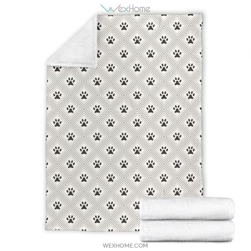 Dog Paws Pattern Print Design Premium Blanket