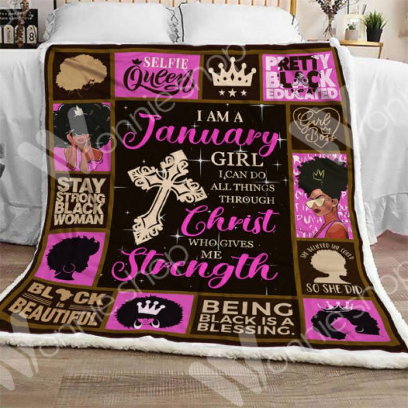 January Black Women Sherpa Blanket OCT1012 77O35