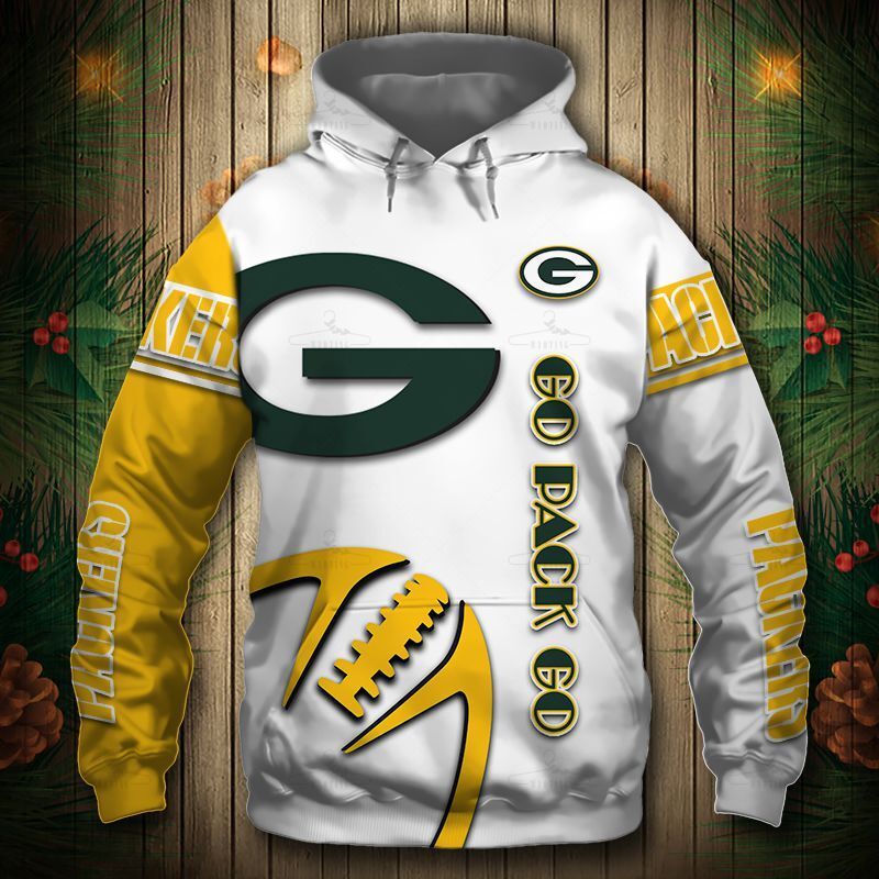 Green Bay Packers Hoodie 3D Graphic Balls  Sweatshirt Pullover