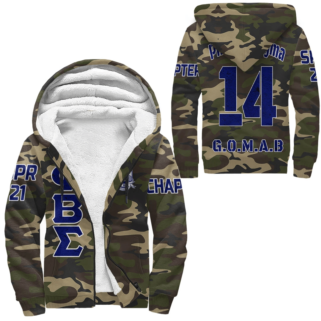 Fraternity Hoodie – Personalized Phi Beta Sigma Camouflage Sherpa Hoodie