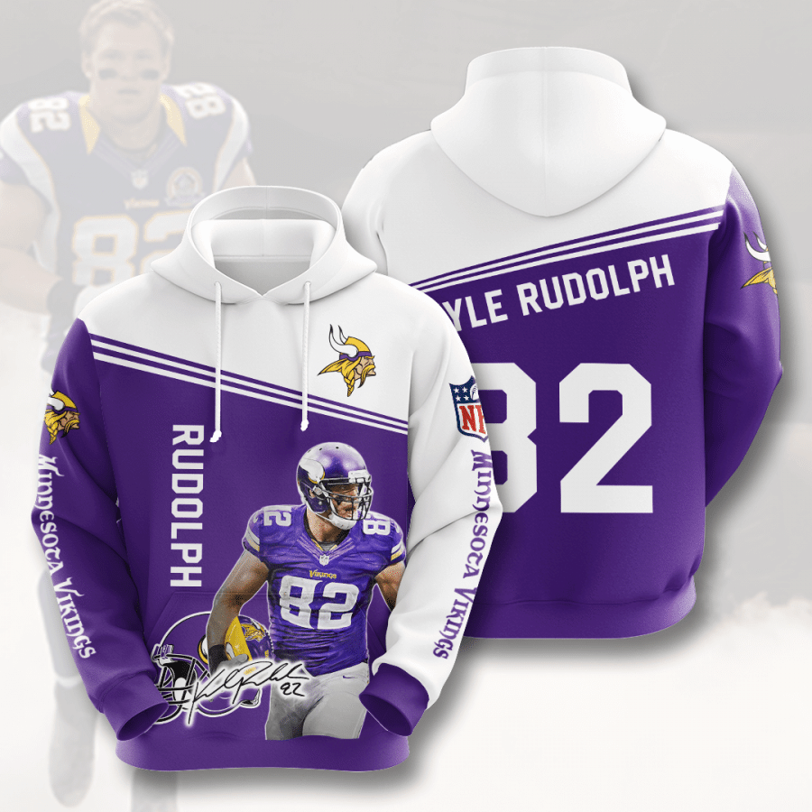 Kyle Rudolph Minnesota Vikings Minnesota Vikings 3D Hoodie Sweatshirt