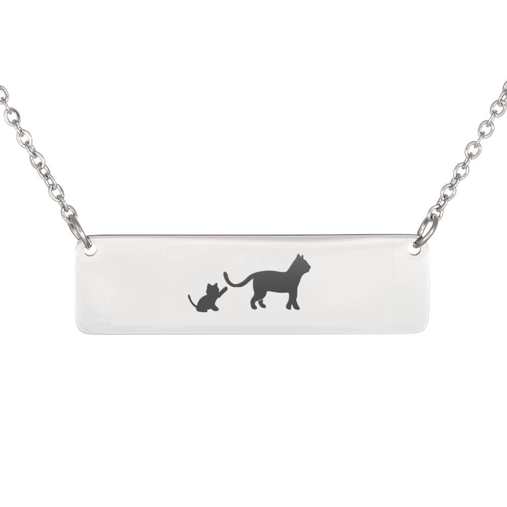 Personalized Mama Cat + One Kitten – Necklace