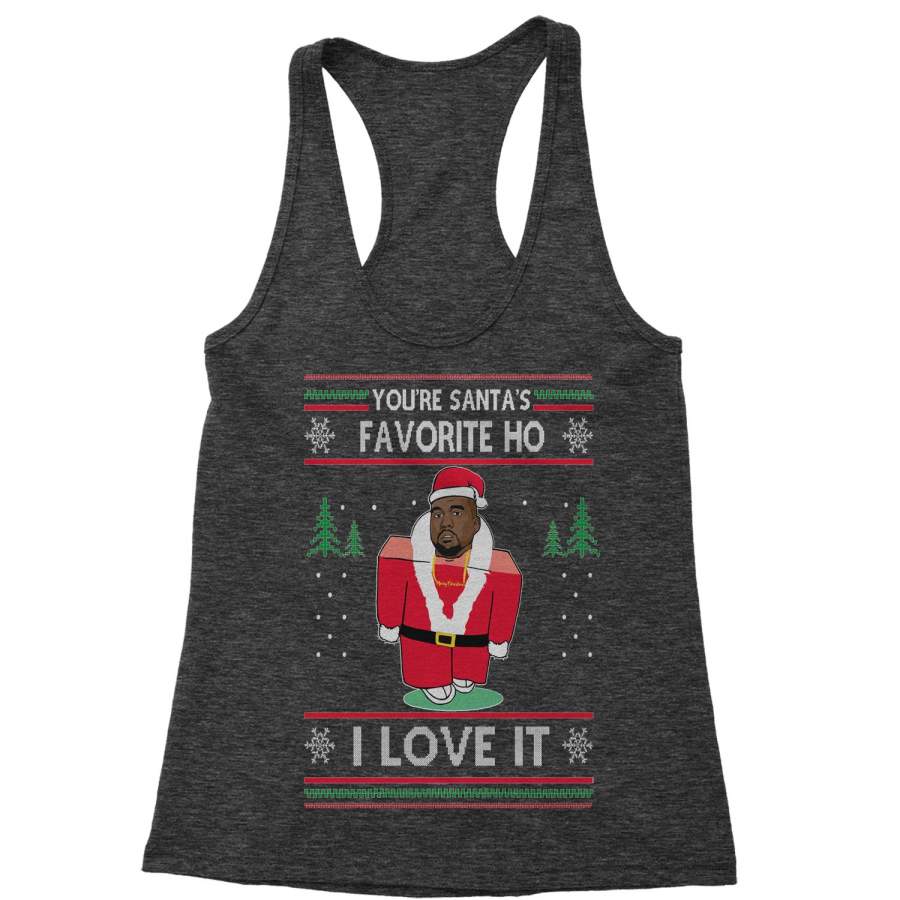 You’re Santas Favorite Ho Ugly Christmas Racerback Tank Top for Women