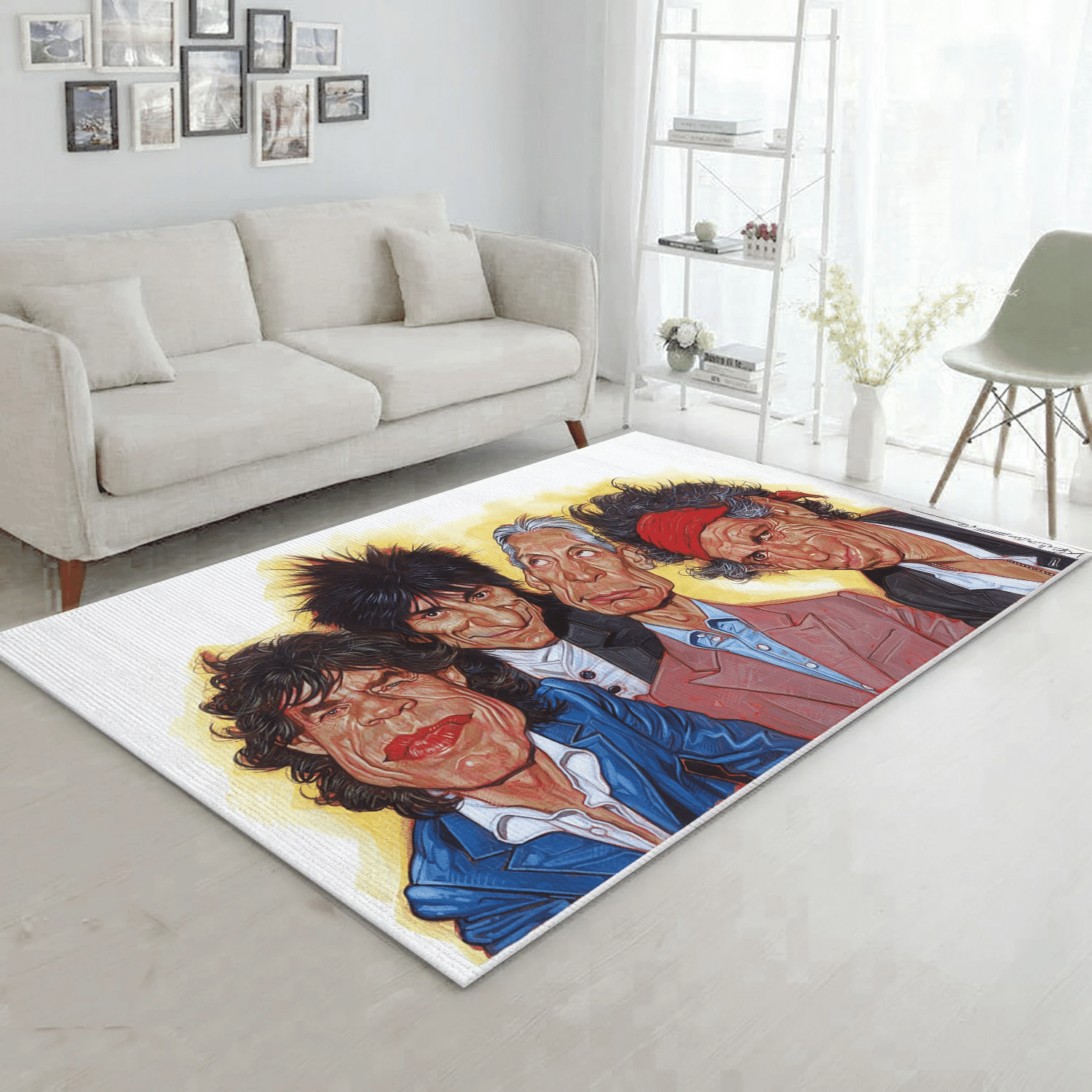 The Rolling Stones Chibi Band Area Rug, Living Room  Rug – Family Gift Us Decor