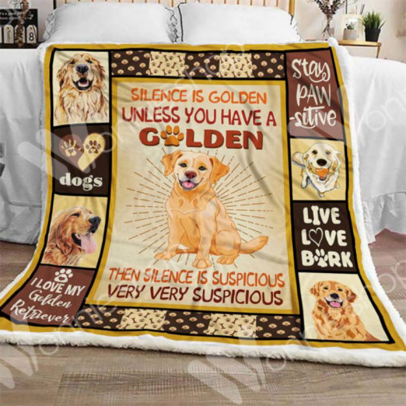 Golden Retriever Dog Sherpa Blanket OCT2803 69O50