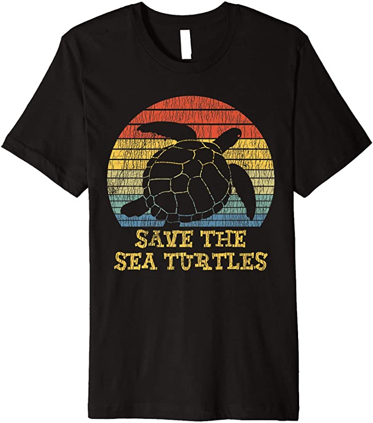 Retro Vintage Save The Sea Turtles Animal Right Turtle Lover Premium T-Shirt