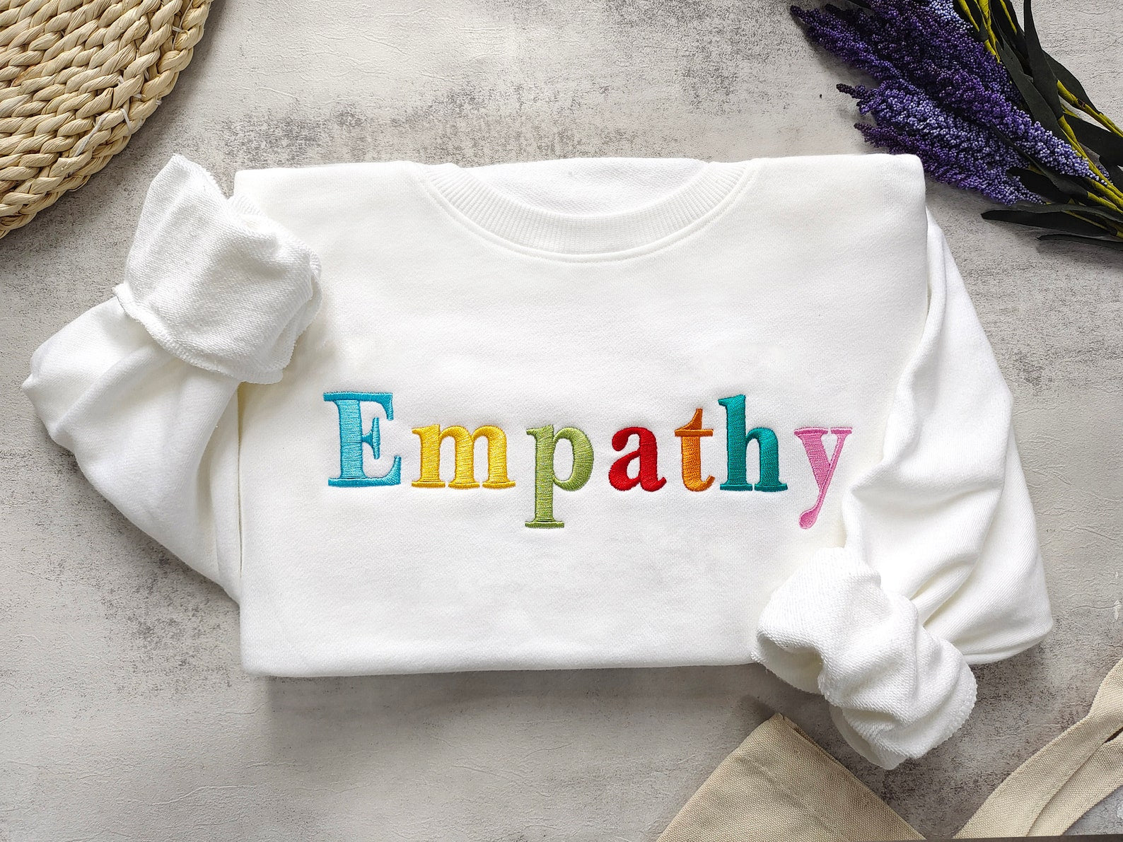 Empathy Embroidered Sweatshirt 2D Crewneck Sweatshirt All Over Print Sweatshirt For Women Sweatshirt For Men Sws2827