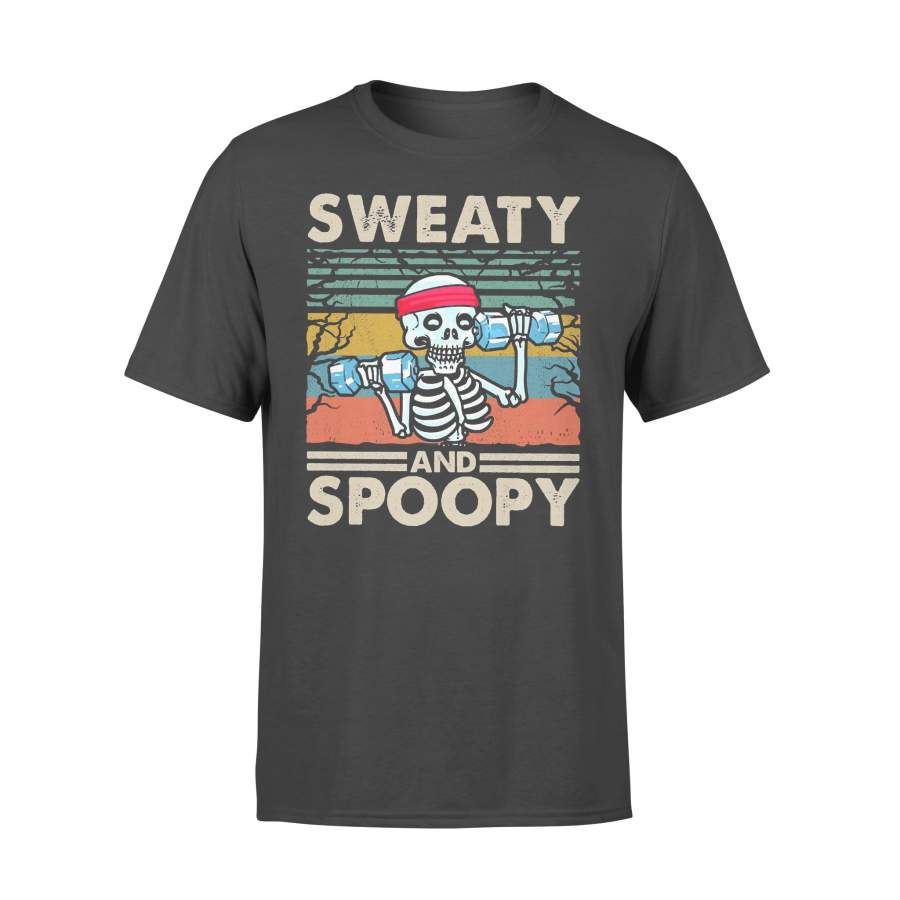 Gym Sweaty And Spoopy Skeleton Fitness Vintage T-shirt